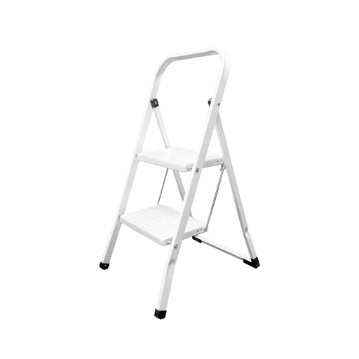 [23010200] Escalera Domestica Acero 2 Peldaños, Escalerilla Blanca