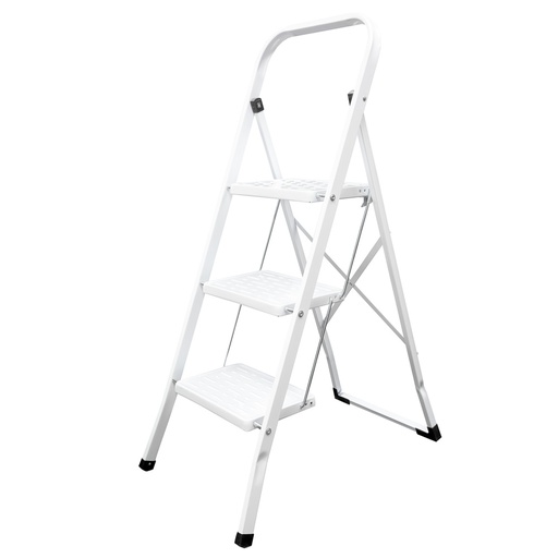 [23010205] Escalerilla Acero 3 Peldaños Uso Doméstico.Escalerilla blanca