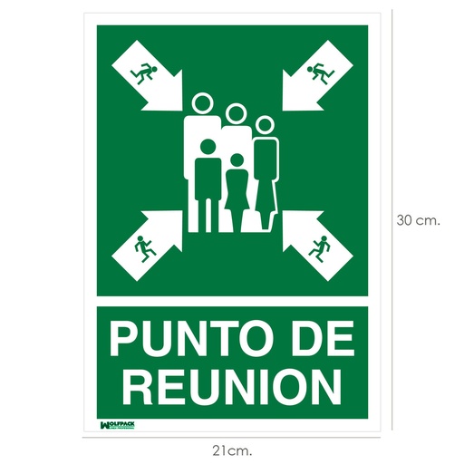 [15050543] Cartel Informativo Punto De Reunion 30x21 cm.
