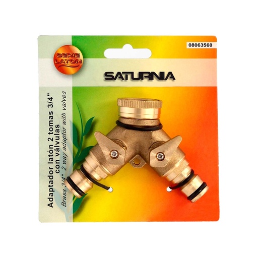 [8063560] Adaptador Manguera Laton 2 tomas para Grifo 3/4"