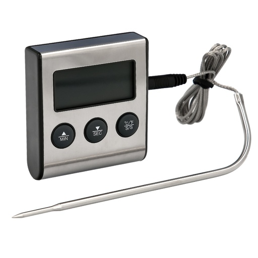 [5160635] Termometro Digital Cocina Con Sonda Cableada, y Lector Temperatura Con Soporte, Lectura Instantanea, Termometro Horno / Barbacoa