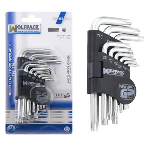 [2105270] Juego Llaves Torx "L" 9 Piezas Inviolable