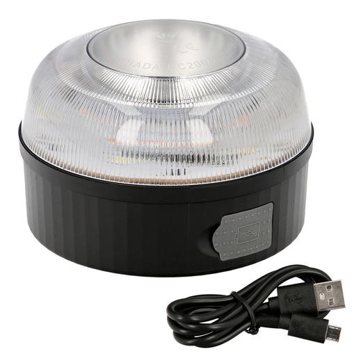 [19041905] Luz Led Emergencia Coche V16 Baliza Luminosa Hologada Recargable USB