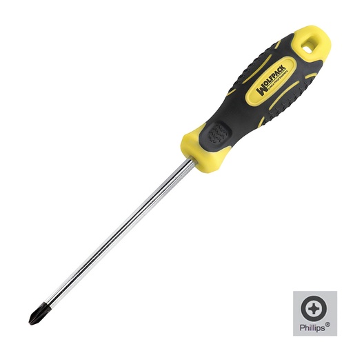 [2324608] Destornillador Mango Bimaterial Phillips Nº 0 / 75 mm. Destornillador Plano, Cromo Vanadio,