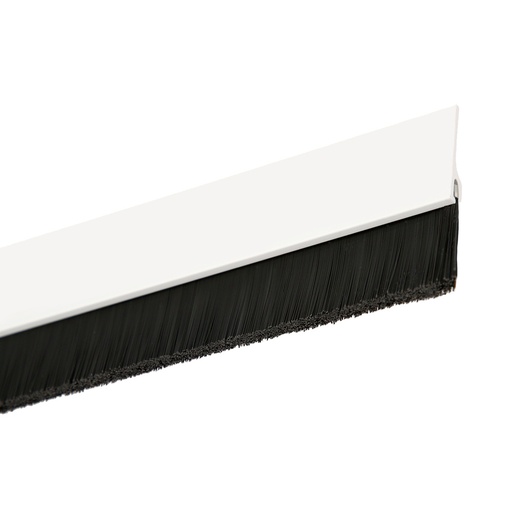 [5190200] Burlete Pvc Con Cepillo. Para Puertas. Color Blanco 1 Metro