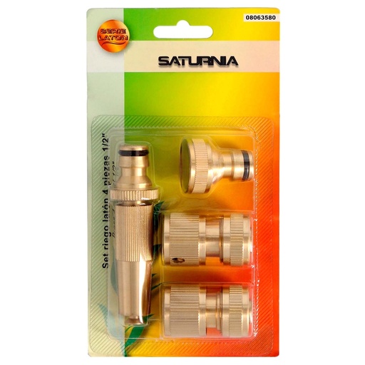 [8063580] Set Riego 4 piezas Para Mangueras 1/2" Fabricado en laton.