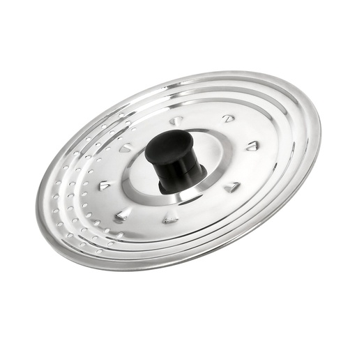 [5027005] Tapadera Multiusos Acero Inoxidable Ø 25 cm. Uso Tapa Anti Salpicaduras y Escurridor. Tapadera Adpatable Diferentes Medidas