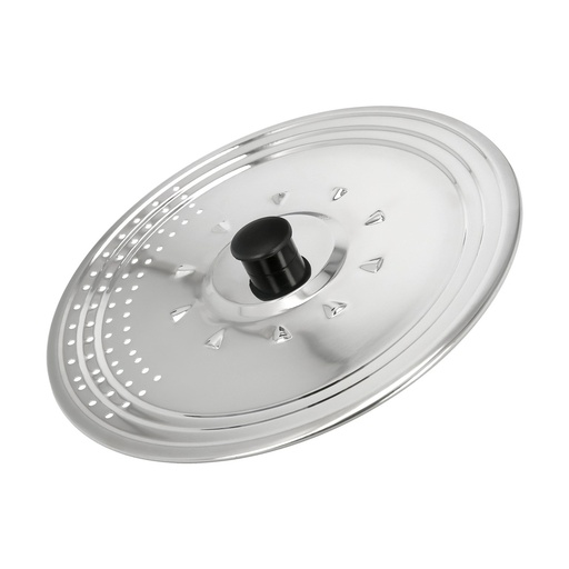 [5027010] Tapadera Multiusos Acero Inoxidable Ø 28 cm. Uso Tapa Anti Salpicaduras y Escurridor. Tapadera Adpatable Diferentes Medidas
