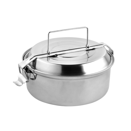 [5027050] Fiambrera Metalica De Acero Inoxidable Con 2 Platos Ø 16 cm. Lunch Box, Fiambrera Metalica, Porta Alimentos Metalico,