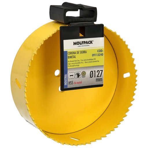 [9113240] Corona Sierra Bimetal Ø 127 mm. Templado Termico, Base Reforzada. Corona Madera, Broca Agujeros Madera, Acero, Hierro, Plasticos