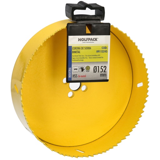 [9113245] Corona Sierra Bimetal Ø 152 mm. Templado Termico, Base Reforzada. Corona Madera, Broca Agujeros Madera, Acero, Hierro, Plasticos