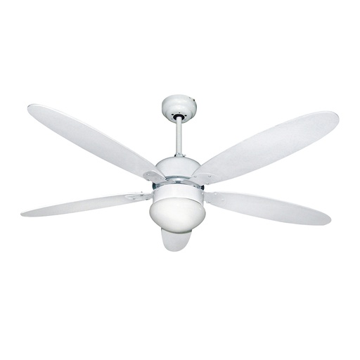 [5380200] Ventilador Techo Ø 124 cm. 70 Watt. Con Luz y Mando A Distancia 5 Aspas y 3 Velocidades. Con temporizador