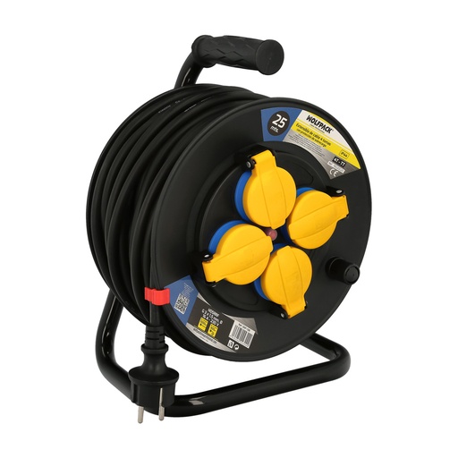 [19020020] Extensible Industrial 25 metros Protección IP44 Con Tapas, Extensible Electrico, Enrollacables, Alaragadera, Cable Extensible