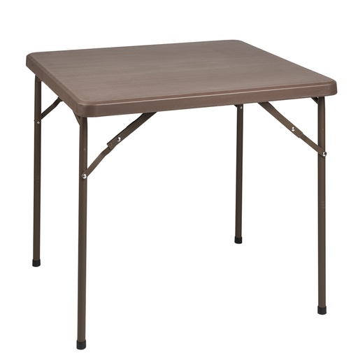 [8044705] Mesa Plegable Cuadrada 86x86x74 cm. Color Marron.