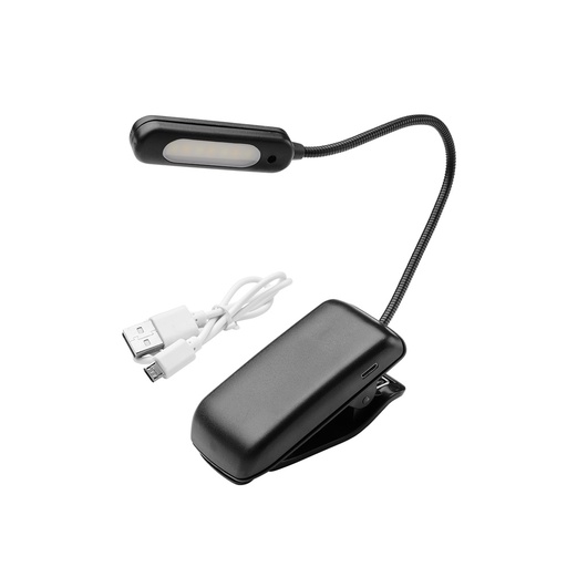 [19041295] Linterna LED De Mesa / Lectura  Bateria Recargable (1.000 mAh) 30 Lumenes Con Clip, 3 Tonos De Luz y 3 Niveles De Luminosidad