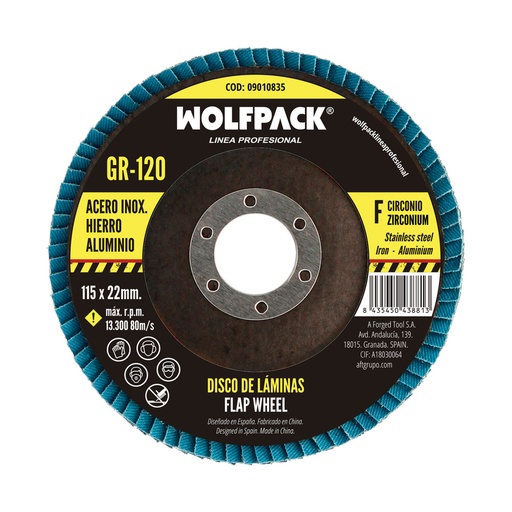 [9010835] Disco Laminas Lija Circonio 115x22 mm. Grano 120