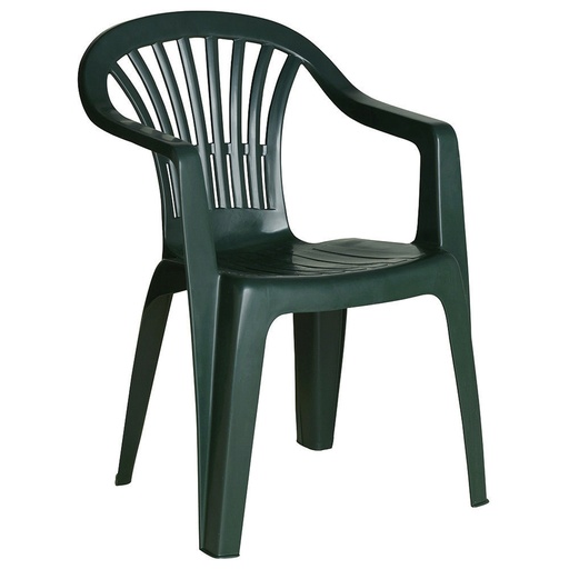 [8330018] Silla Respaldo Bajo Resina Monobloc, Color Verde, Modelo  Lyra
