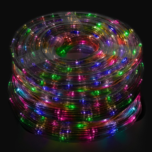 [5490007] Luces Navidad Tubo Luz Multicolor 1200 LEDs Uso Exteriores / Interiores Protección IP44 Rollo 50 Metros Con 3 Kits de división