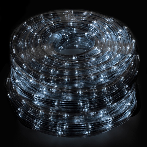 [5490008] Luces Navidad Tubo Luz Blanca Fria 1200 LEDs Para Exteriores / Interiores Protección IP44 Rollo 50 Metros Con 3 Kits de división