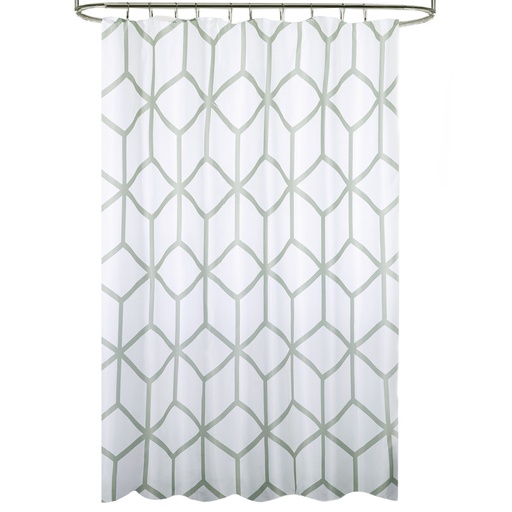 [4042485] Cortina Ducha Tela Geometria 180 x 200 cm. Cortina baño, Cortina Tela Impermeable Con Anillas