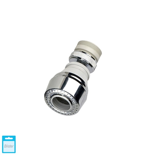 [4070110] Atomizador  Economizador Con Rotula Con Adaptador Macho / Hembra Cromado y Blanco