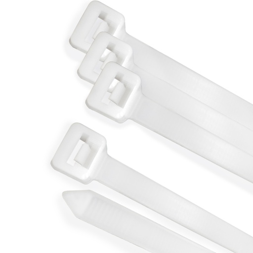 [13050338] Brida Nylon 100%. Color Blanco / Natural 9,0 x 780 mm. 100 Piezas. Abrazadera Plastico, Organizador Cables, Alta Resistencia