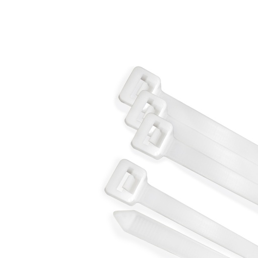 [13050323] Brida Nylon 100%. Color Blanco / Natural 2,5 x 160 mm. 100 Piezas. Abrazadera Plastico, Organizador Cables, Alta Resistencia
