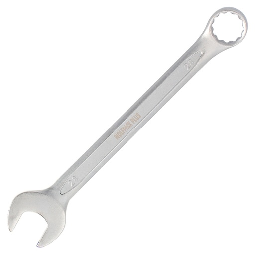 [2105912] Llave Combinada Plus 28x28 Acero Cromo Vanadio DIN 3113. Llave Doble Boca, Llave Fija, Llave Estrella