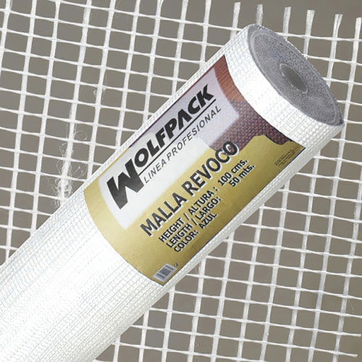 [1202105] Malla Revoco Blanca Rollo 50 mt. x 1metro / 4 x 4,5 mm.