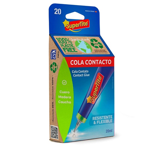 [14020090] Pegamento Supertite Contacto 20 CC. Cola Contacto, Pegamento Cuero, Madera Caucho. Resistente y Flexible.