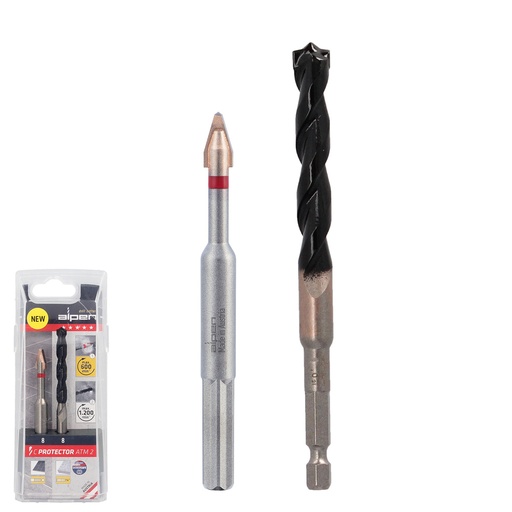 [9087510] Broca Alpen Materiales Porcelanicos Muy Duros Ø 8 mm. Kit 2 brocas. Sin Refrigeración,