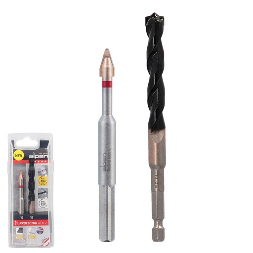 [9087515] Broca Alpen Materiales Porcelanicos Muy Duros Ø 10 mm. Kit 2 brocas. Sin Refrigeración,