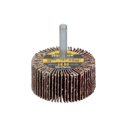 [9011635] Abanico Lija Grano 80 Medida Ø 50 x 25 mm. Disco Abrasivo Laminas, Ruedas Mil Hojas, Ruedas Abrasivas,Lijado,Desbaste,Pulir