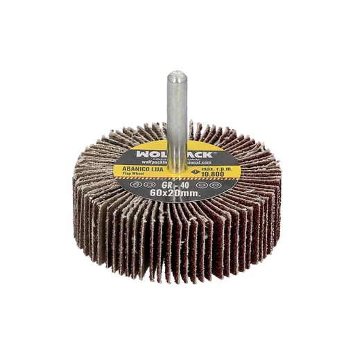 [9011645] Abanico Lija Grano 40 Medida Ø 60 x 20 mm. Disco Abrasivo Laminas, Ruedas Mil Hojas, Ruedas Abrasivas,Lijado,Desbaste,Pulir