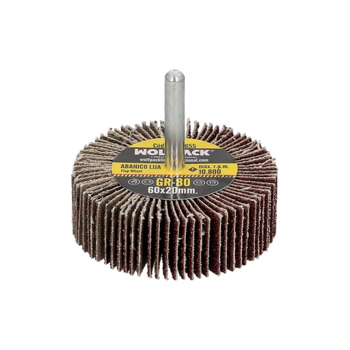 [9011655] Abanico Lija Grano 80 Medida Ø 60 x 20 mm. Disco Abrasivo Laminas, Ruedas Mil Hojas, Ruedas Abrasivas,Lijado,Desbaste,Pulir