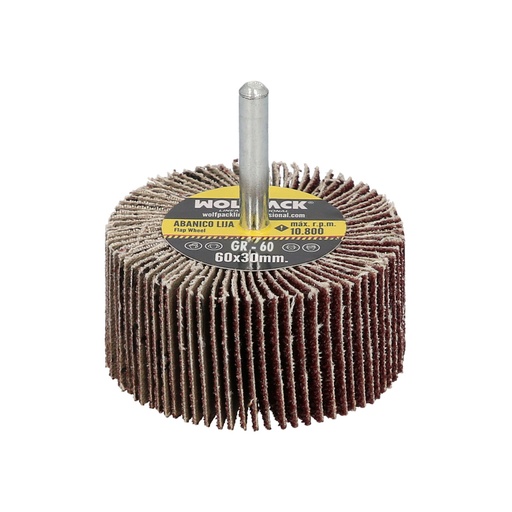 [9011665] Abanico Lija Grano 60 Medida Ø 60 x 30 mm. Disco Abrasivo Laminas, Ruedas Mil Hojas, Ruedas Abrasivas,Lijado,Desbaste,Pulir