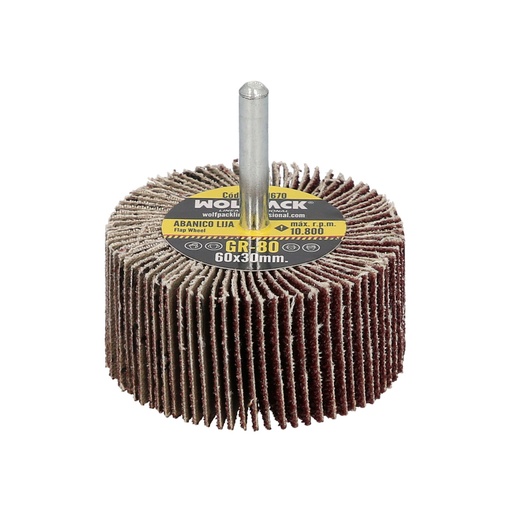 [9011670] Abanico Lija Grano 80 Medida Ø 60 x 30 mm. Disco Abrasivo Laminas, Ruedas Mil Hojas, Ruedas Abrasivas,Lijado,Desbaste,Pulir