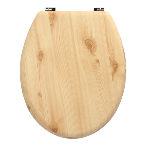[5421003] Tapa WC Madera Natural, Tapa Asiento Inodoro, Asiento Para Inodoro Universal, Soporte Ajustable,