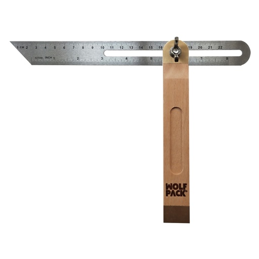 [2300710] Escuadra Medidora Biselada Con Escala 22 cm. Falsa Escuadra, Escuadra Biselada, Escuadra de Carpintero, Escuadra Combinada