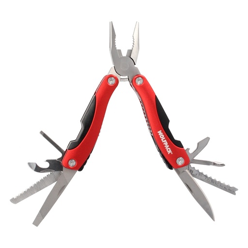 [2322320] Alicates Multiusos Plegables Con Funda 12 Funciones, Multiherramienta con Alicates, Navaja, Sierra, Destornillador, Lima, Regla
