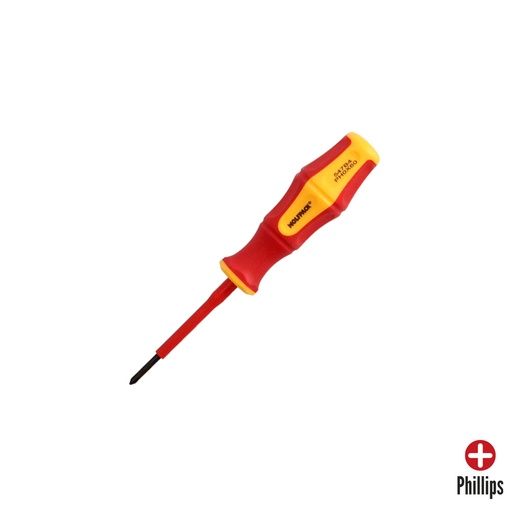 [2324590] Destornillador Phillips Aislado Certificado VDE 1.000 V. Medida PH 0 - 3,0 x 60 mm. Destornillador Seguridad Electricista