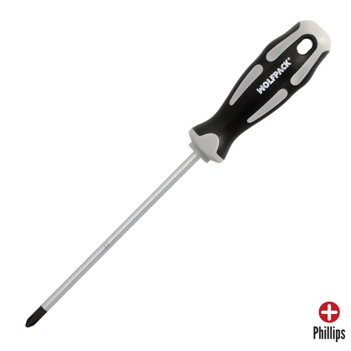 [2324530] Destornillador Phillips Acero S2 Mango TPR Bimaterial. Medida PH 2 x Ø 6,0 x 150 mm.  DIN5262.