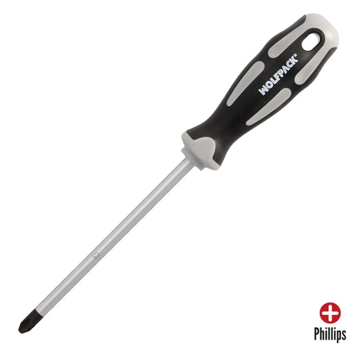 [2324531] Destornillador Phillips Acero S2 Mango TPR Bimaterial. Medida PH 3 x Ø 8,0 x 150 mm.  DIN5262.