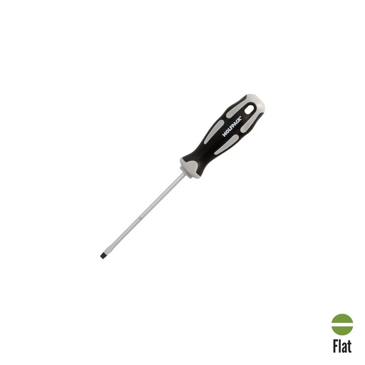 [2324546] Destornillador Plano Estampado Acero S2 Mango TPR Bimaterial. Medida 0,8 x Ø 4,0 x 100 mm. DIN5265