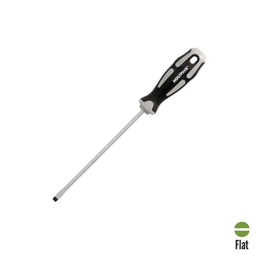 [2324550] Destornillador Plano Estampado Acero S2 Mango TPR Bimaterial. Medida 1,0 x Ø 5,5 x 150 mm.  DIN5265