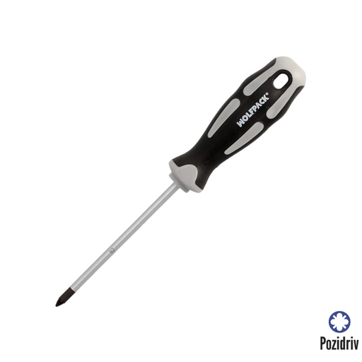 [2324538] Destornillador Pozidriv Acero S2 Mango TPR Bimaterial. Medida PZ 1 x Ø 5 x 100 mm.  DIN5262.