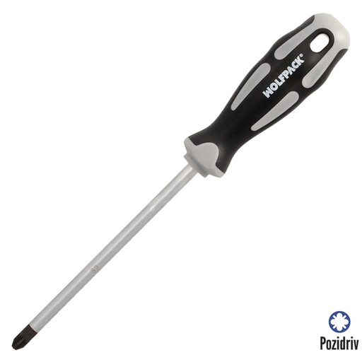[2324541] Destornillador Pozidriv Acero S2 Mango TPR Bimaterial. Medida PZ 3 x Ø 8 x 150 mm.  DIN5262.