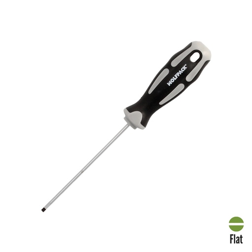 [2324561] Destornillador Plano Vaciado Acero S2 Mango TPR Bimaterial. Medida 0,5 x Ø 3,0 x 100 mm.  DIN5265
