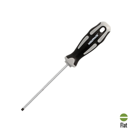 [2324563] Destornillador Plano Vaciado Acero S2 Mango TPR Bimaterial. Medida 0,8 x Ø 4,0 x 100 mm.  DIN5265