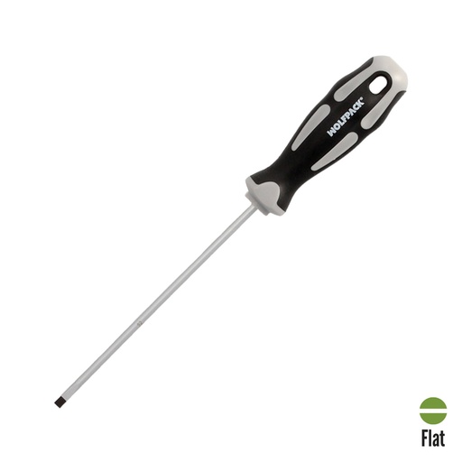 [2324564] Destornillador Plano Vaciado Acero S2 Mango TPR Bimaterial. Medida 0,8 x Ø 4,0 x 125 mm.  DIN5265